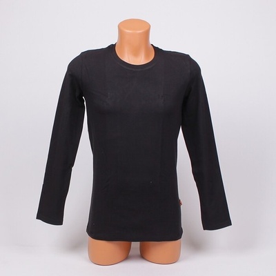 Мъжка памучна черна блуза с дълъг ръкав