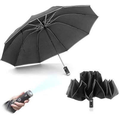 Innovagoods Чадър Innovagoods Reverse Close Folding Umbrella With Led - Grey (Multicolor)