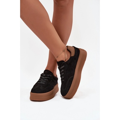 Big Star Shoes dámske tenisky na platforme čierna hnedá