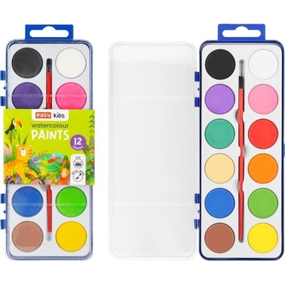 Easy Kids vodové barvy se štětcem 12 barev S48510 – Zboží Dáma