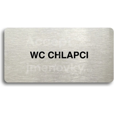ACCEPT Piktogram WC CHLAPCI - stříbrná tabulka - černý tisk bez rámečku