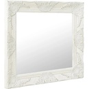 vidaXL Стенно огледало, бароков стил, 60x60 см, бяло (320332)