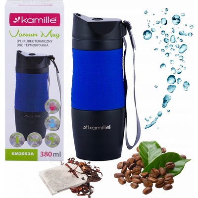 Kamille termohrnček 380 ml čierny odtiene zelenej