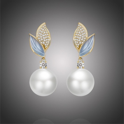 Éternelle luxusní s bílou perlou Dafné E1346-32654 bílá