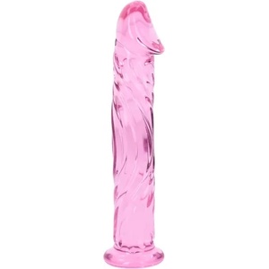 Glossy Toys Стъклено дилдо с релеф Glossy №4 розово