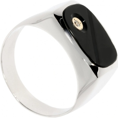 Zlatnictví Helios Pánský prsten s Onyxem B43402