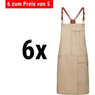 G.Gastro 6 ks Karlowsky Zástěra s laclem Urban X-Style béžová D9785874