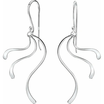 Nefertitis 11485 Stříbrné visací náušnice WAVE 47 mm NF59513 47 mm, 1,48 g