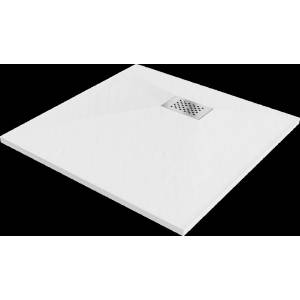 Mexen Hugo квадратен поддушов корито SMC 70 x 70 см, бял, инокс капак - 42107070-X (42107070-X)