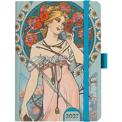 David Lamino Alfons Mucha A5 denní 2027 Modrý