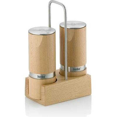 Kela (Германия) Комплект мелнички за сол и пипер kela kauri с поставка - 13 см (kela 12193)