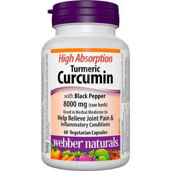 Webber Naturals Turmeric Curcumin with Black Pepper, 60 веге капсули, Webber Naturals