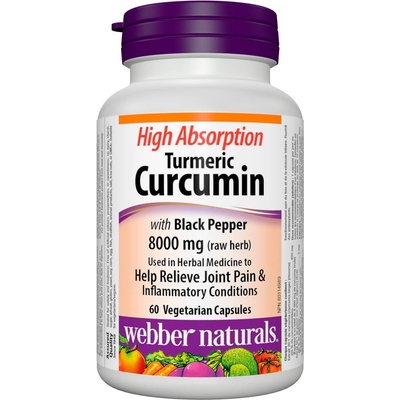 Webber Naturals Turmeric Curcumin with Black Pepper, 60 веге капсули, Webber Naturals