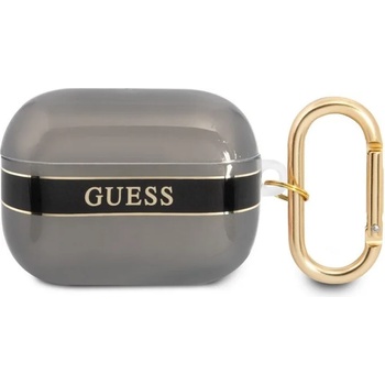 GUESS Калъф за слушалки Guess - Printed Stripe, AirPods Pro, черен (3666339047054)