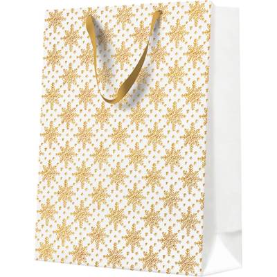PAW Darčeková taška big 30x41x12 cm Grunge Textured Snowflakes Gold