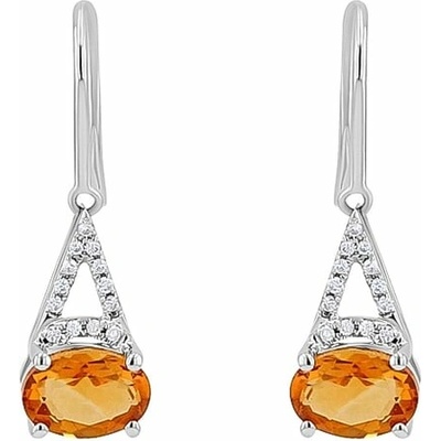 Eppi zlaté citrínové náušnice s diamantmi Holy E33680