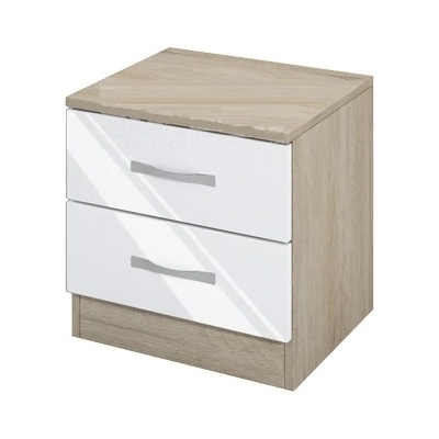 Bogdan Furniture I Нощно шкафче Mod 3055, Сонома арвен/Бял гланц