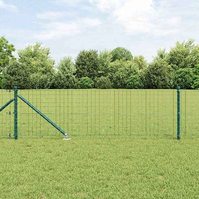 OMAXI Evropský plot se hroty 10 x 0,8 m Ocel potažená PVC Zelená 238924