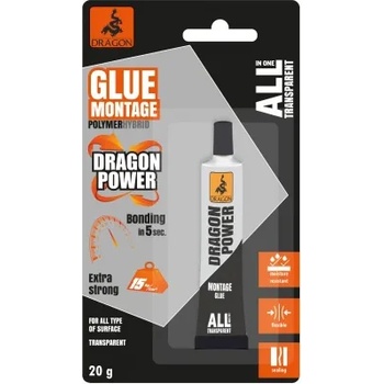 Image 1 of Dragon Универсално лепило без разтворители DRAGON POWER 20ml. Прозрачно