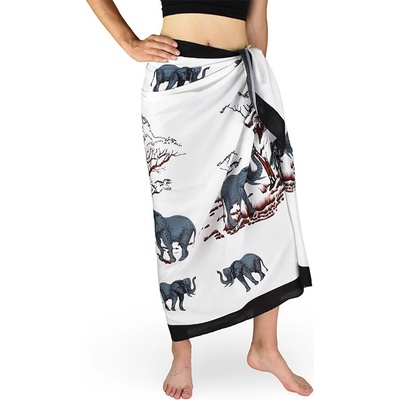 Thajsko Sarong Pareo REN slony biela