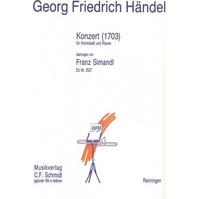 Handel Georg Friedrich: Konzert 1703 / kontrabas + klavír
