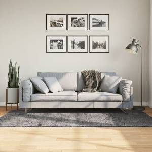 vidaXL Килим HUARTE с къс косъм, мек и миещ се, антрацит, 120x170 см (375000)