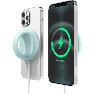 elago Grip Stand for MagSafe - силиконова поставка за зареждане на iPhone чрез поставяне на Apple MagSafe Charger (светлосин)