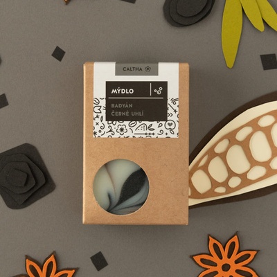Caltha kosmetika mýdlo badyán a černé uhlí 100 g