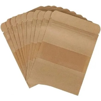 Image 1 of Калъф за поставяне с крафт прозорец - опаковка Doy 21x31cm 100pcs