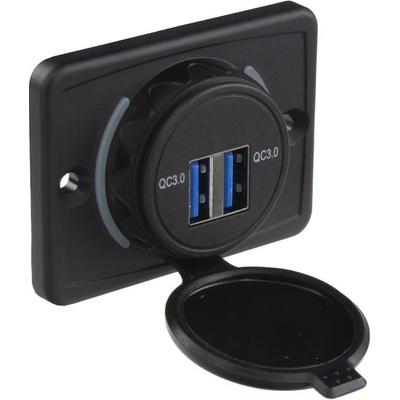 34661.5 2x USB QC3.0 zásuvka 12/24V, montáž na povrch