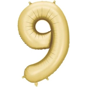 Party Deco Фолиев Балон Цифра в Сатенено Злато - 9 (fb1s-9-019)