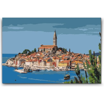 Vymalujsisam.sk Maľovanie podľa čísiel Mesto Rovinj Chorvátsko 40 x 60 cm Bez rámu iba zrolované plátno