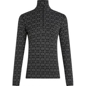 Icebreaker Дамско мериносово термобельо Icebreaker Women's Merino 260 Oasis L/S Half Zip Alpine Geo Merino base layer - Black / Snow / J (115-2827-0113)