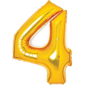 Amscan Балон от фолио цифра 4 златен 66 см