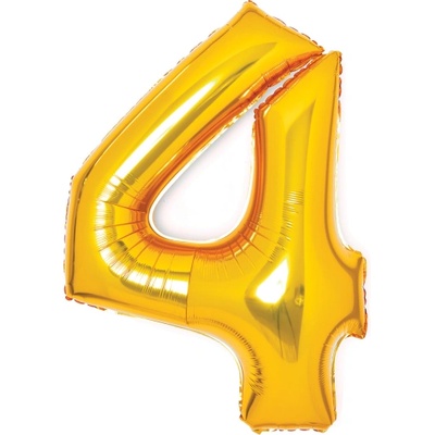 Amscan Балон от фолио цифра 4 златен 66 см