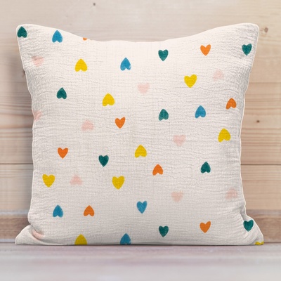 Biante Mušelínová MSN-037 Srdiečka na krémovo bielom 30 x 50 cm