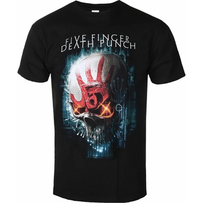 ROCK OFF мъжка тениска Five Finger Death Punch - Interface Skull BL - ROCK OFF - FFDPTS36MB