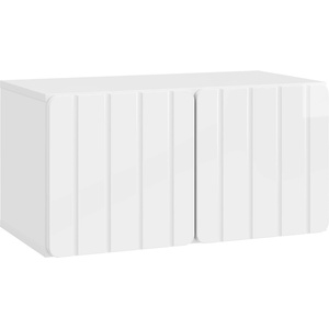 vidaXL Стенно монтиран ТВ шкаф 59, 5 x 31 x 30 см Бял гланц (898369)
