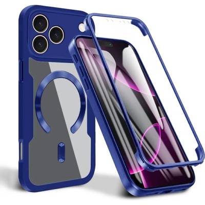 Techsuit Калъф за iPhone 17 Pro Max - Techsuit - ColorVerse 360 MagSafe Series + Screen Protector - Син