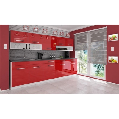 FRONTI Kuchyňská linka VANESSA 260x260 cm Červený lesk