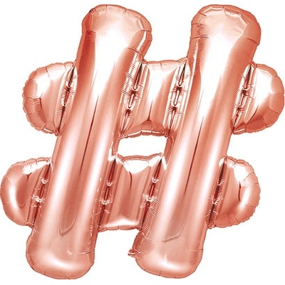 PartyDeco fóliový balón č. 35 cm ružovo-zlatý