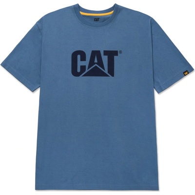 Caterpillar Trademark Logo modré pánské triko 100% bavlna pro větší pohodlí