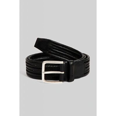 Gant LEATHER ELASTIC BRAIDED BELT čierna