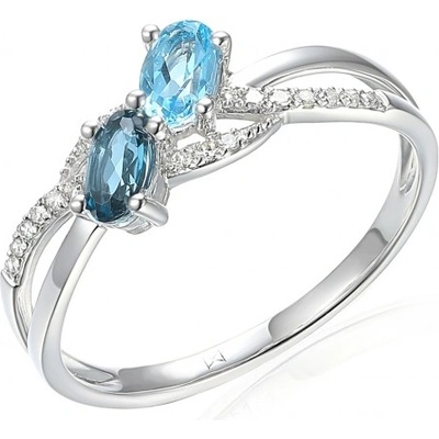 Gems prsten Godiva bílé zlato s brilianty a blue topazy 585 38 1 4665.1B00.0.55.HSI.603