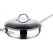Bergner Panvica s mramorovým povrchom a pokrievkou GOURMET 24 cm nerez