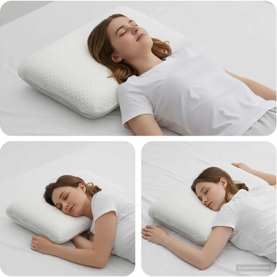 vidaXL Възглавница за спане Бяло 60 x 40 x 13 см Мемори пяна (42020223)