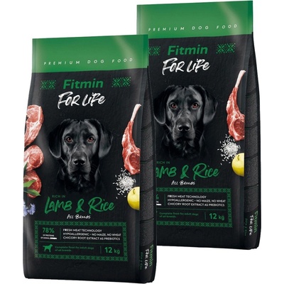 Fitmin For Life Adult All Breeds Lamb & Rice 2 x 12 kg