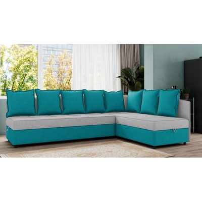 Холна гарнитура Монца светлосиво с тюркоаз