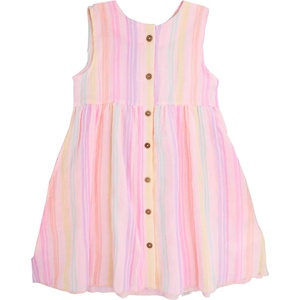 maximo Детска рокля Maximo Kids' Mini Girls' Embroidered Muslin Dress - Zartrosa / Streifen - размер 122/128 (701-4485-0412)