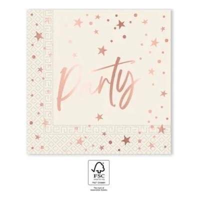 Procos Ubrousky papírové EKO Rosegold Party 33x33cm 20ks